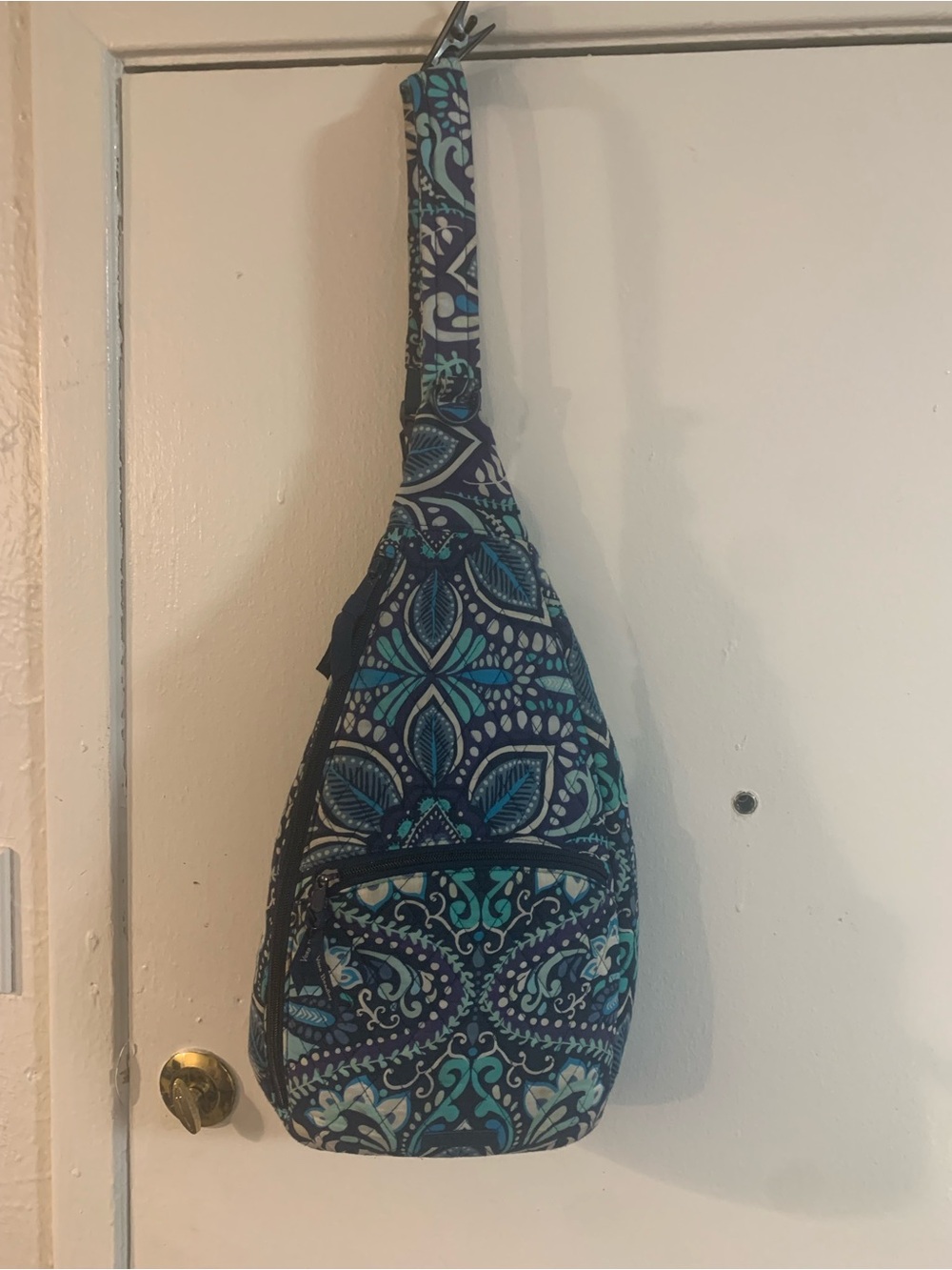 Vera Bradley Blue Teal Patterned Sling Crossbody Bag